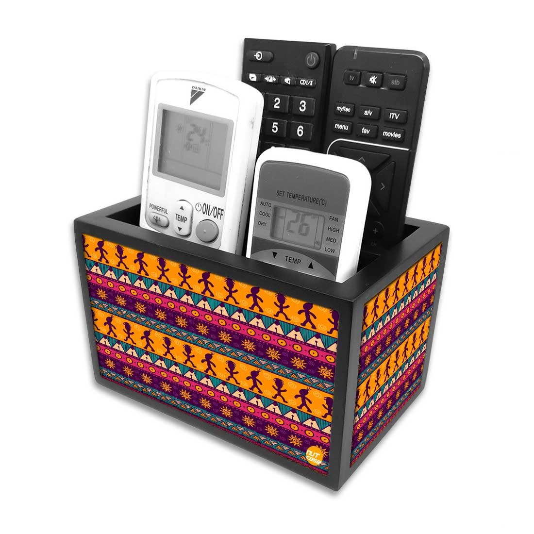 Nutcase Designer Wooden Remote Control Holder Stand Organizer for TV/AC Remote - Classic Designer