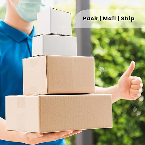 Miniatura 8 de Golden State Art Cajas de envío de 9 x 6 x 4 pulgadas, paquete de 28 cajas de cartón corrugado marrón para envío y almacenamiento de correo de