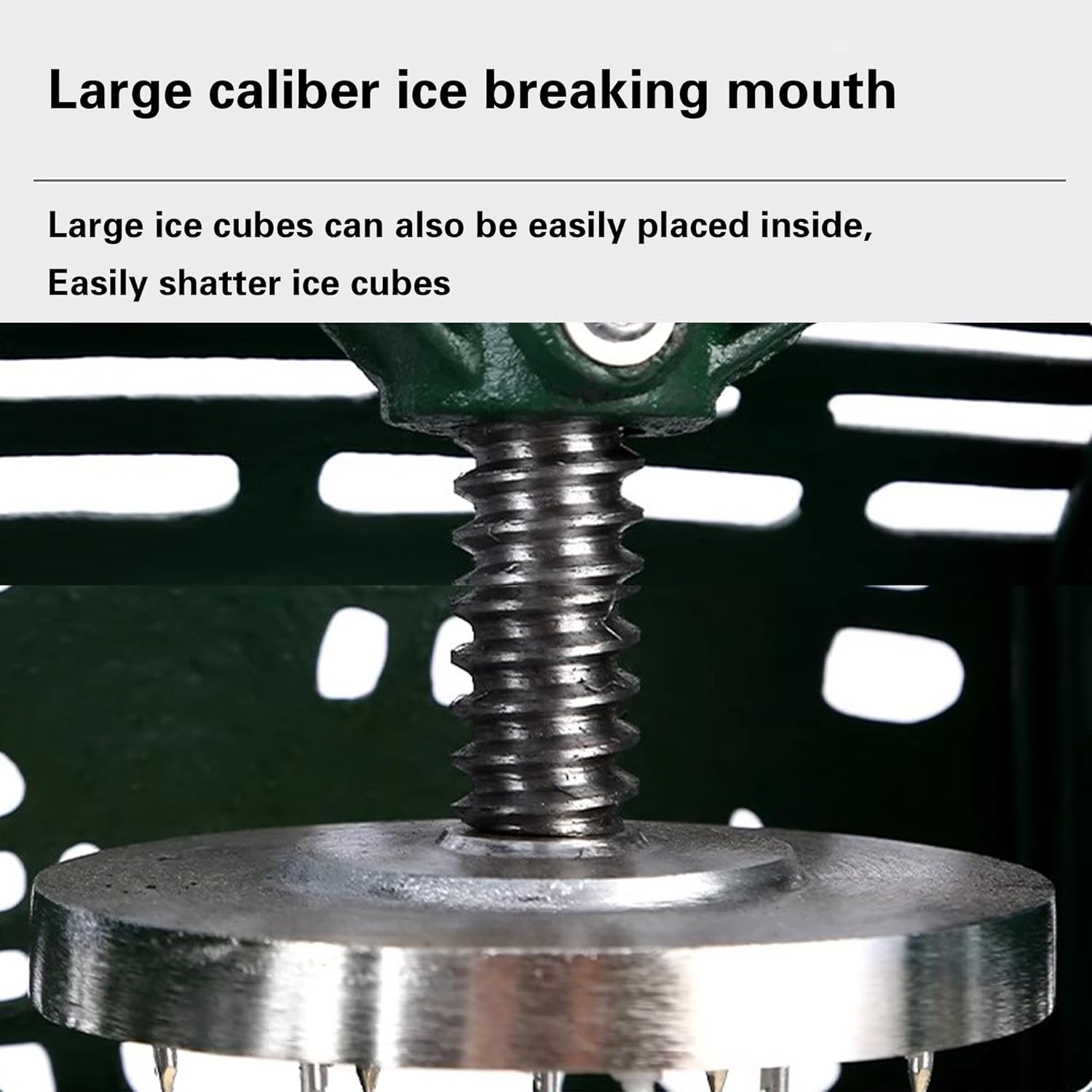 Manual Ice Crusher, Old-fashioned Snow Plow Ice Crusher, Effortlessly Crush Ice, With An Efficient Metal Structure And Durability, It Is Very Suitable For Both Commercial And Household Use green