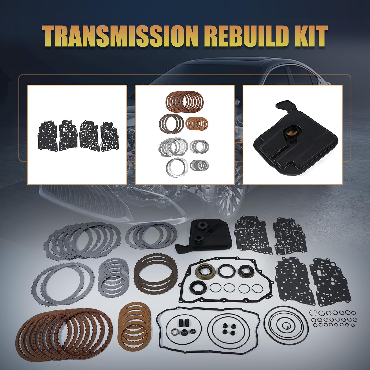 6F35 Transmission Master Rebuild Kit w/Filter Compatible for Escape Explorer Fusion Edge Compatible for MKC Tribute 2013-On