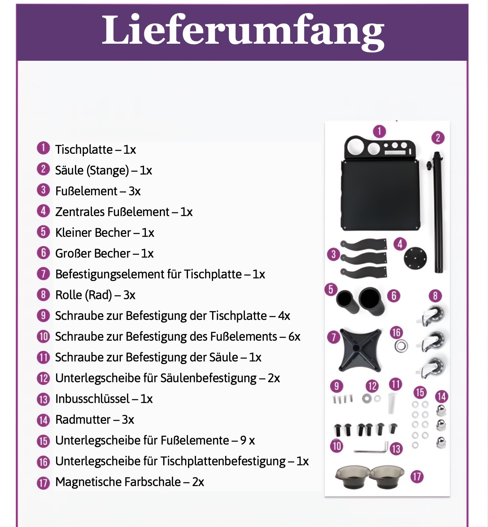 Mobiler Friseurwagen Salon Trolley mit 2 magnetischen Schüsseln, Fönhalterung, hitzebeständig, Kammlineal für Extensions