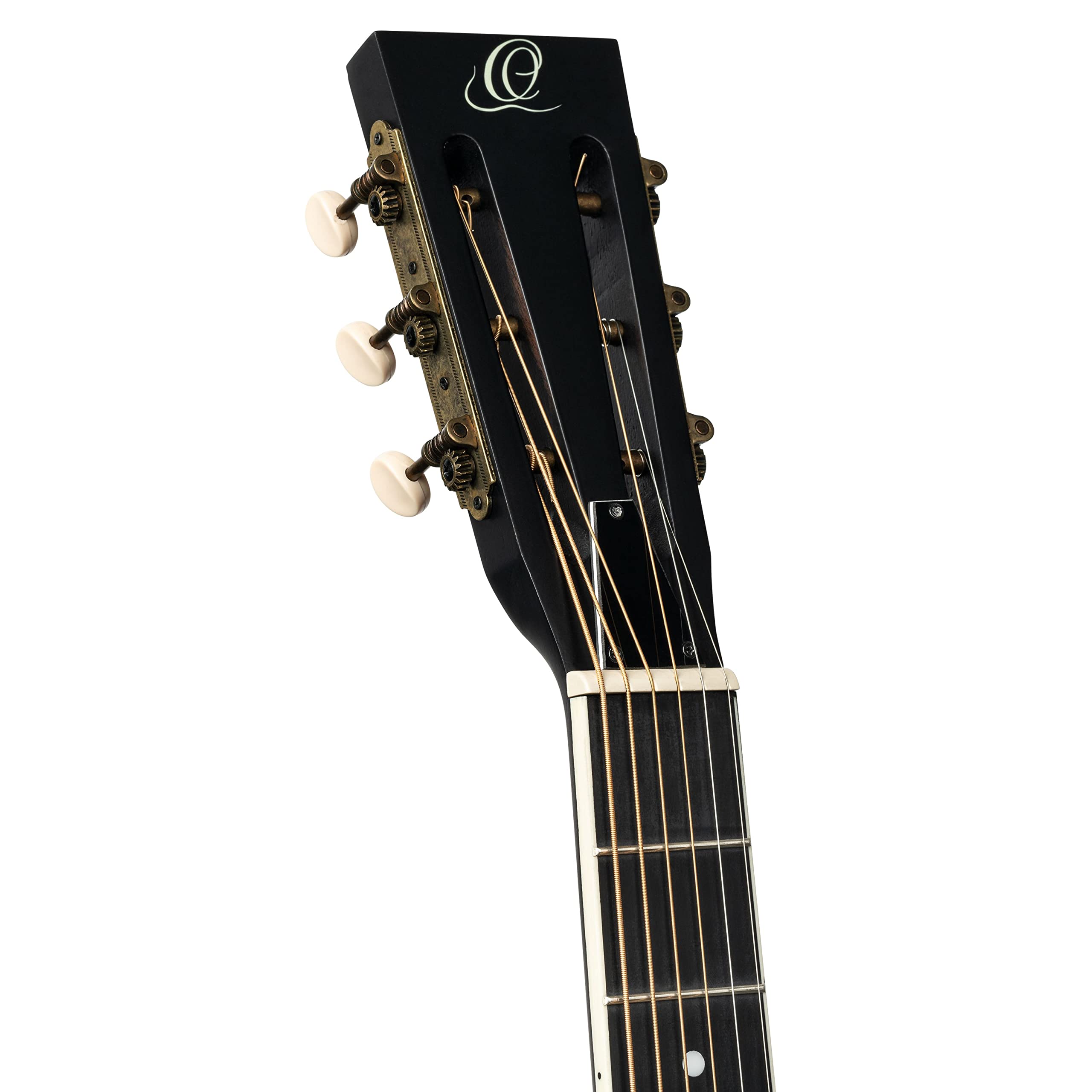 Ortega Guitars Resonator Gitarre Elektro-Akustisch – Americana Series – Lipstick Pickup – Mahagoni, Schwarz (RRG40CE-DBK)