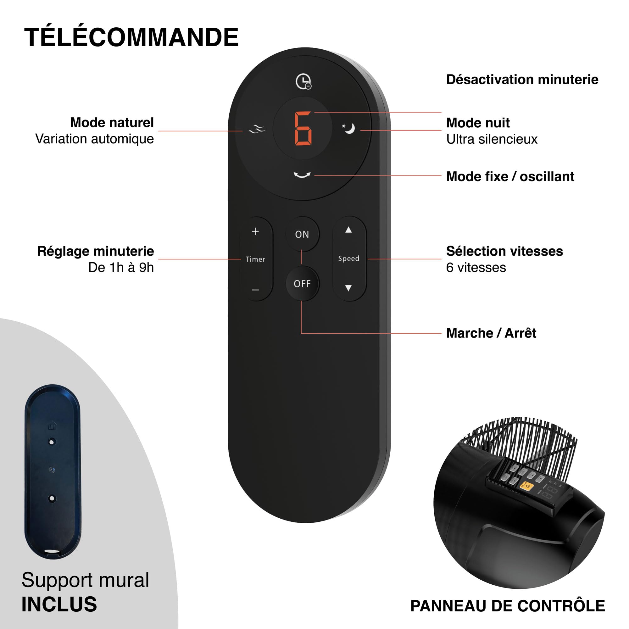 Fanlit - Vntilatur sur pid S1632-RPG - Fonction ANTI-MOUSTIQUS - Diamètr 40cm - 3 vitsss - Hautur ajustabl - Oscillant ou fix - Silnciu au millur prix