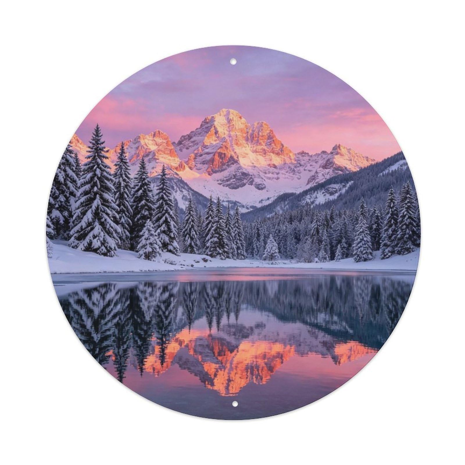 Mountain Sunrise Metal Tin Sign Plaque