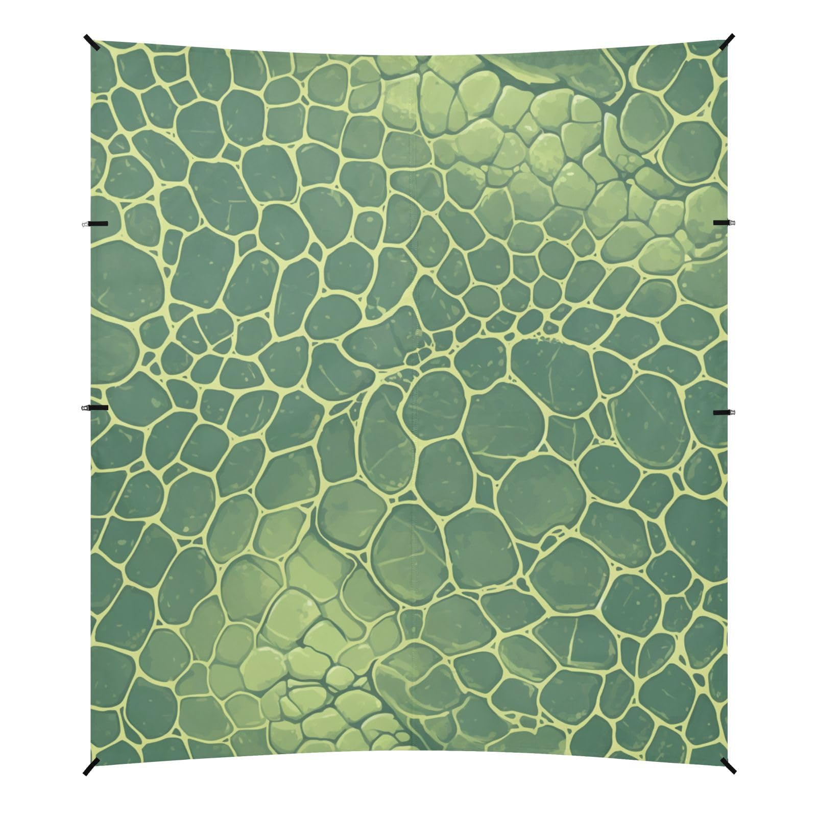 Snake Skin Print Style LightGreen Foldable Beach Tent UPF50+ Lightweight Sun Shelter with Sand Pockets for Camping Trips, Fishing, Backyard Fun or Picnics