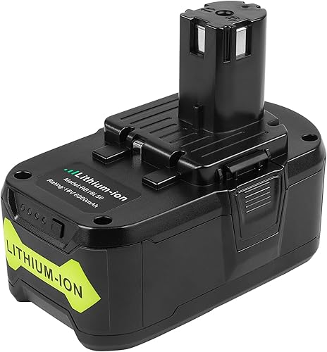 ARyee Batería de repuesto mejorada de 6000 Ah 18 V P108 para Ryobi One+, batería de iones de litio de 18 V para Ryobi One+ P104 P105 P102 P103 P107