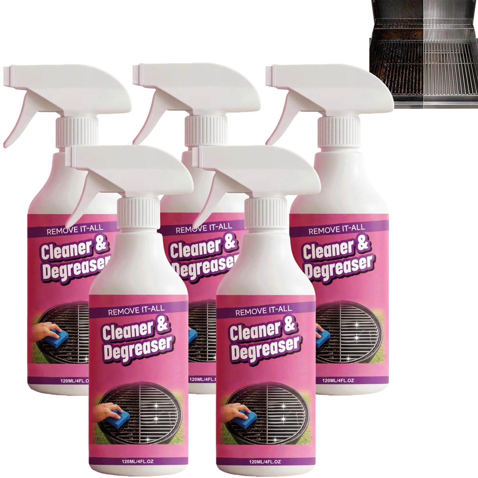 Heavy Grill Degreaser Spray, leistungsstarke Küche, Ofenreiniger Heavy Schaum Spray für Küche Fett, Everyly Function Degreaser Cleanser Duty, (5 stücke)