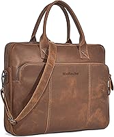 Vista 1 de Blofinche Genuine Leather laptop briefcase 18 inch Computer Messenger shouledr work handbag Satchel bags