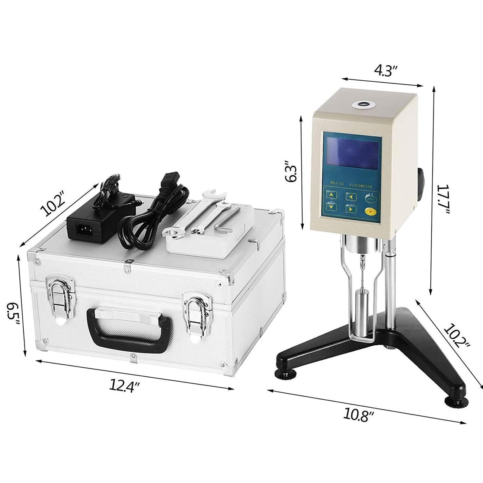 Viscosímetro digital para pruebas de viscosidad con 4 rotores, 1-100.000 mPa.s, ± 2% de precisión de medición para pinturas, recubrimientos, adhesivos y grasas