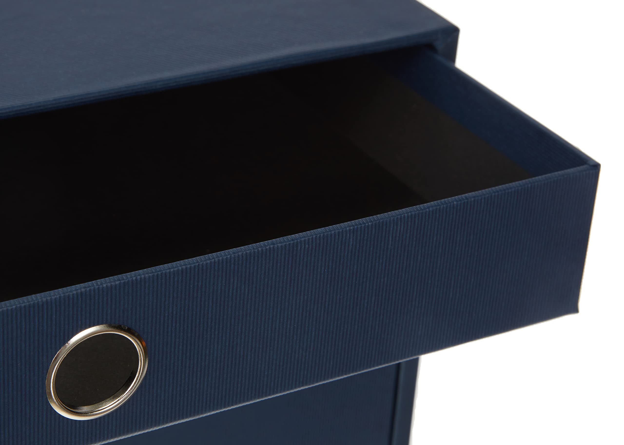 Rössler Soho Petit meuble de rangement 3 tiroirs pour documents A4 Bleu marine | Organiseur de bureau pour documents, dossiers, fournitures de bureau et rangement organisé