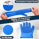 Augwind 6PCS Kit de grooming pour chiens , Gants de lavage pour chiens, Gant de bain pour chiens et gants de bain de chien ,Gant de shampooing pour chien ,gants de toilette pour animaux de compagnie , Fournitures de bains pour chats ,