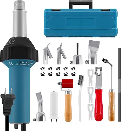 Vista 34 de Pistola de calefacción de soldador de aire caliente de 1600 W 110 V, pistola de soldadura de plástico de antorcha de aire caliente de mano para kit