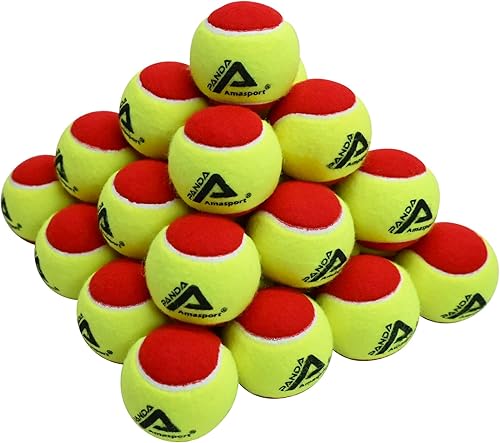LITIAN Pelotas de tenis para niños, 50% 75% de baja compresión, color rojo, naranja, verde, con fieltro duradero, más suaves que las pelotas de