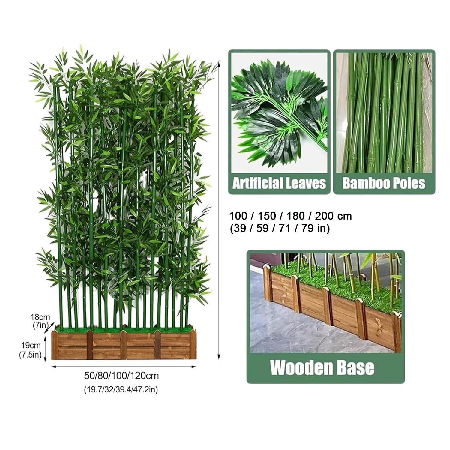 Bambou Artificiel Professionnel – Grands Arbres de Bambou artificiels avec Pot – Brise-Vue pour Restaurants, Bureaux et hôtels – Résistant aux intempéries, Traitement Anti-UV