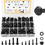 Homwin 255Pcs Kit de boulons et écrous en acier inoxydable, 1/4-20, 5/16-18, 3/8-16 Ensemble de boulon et d'écrous, Kit d'assortiment à vis assorties Argent