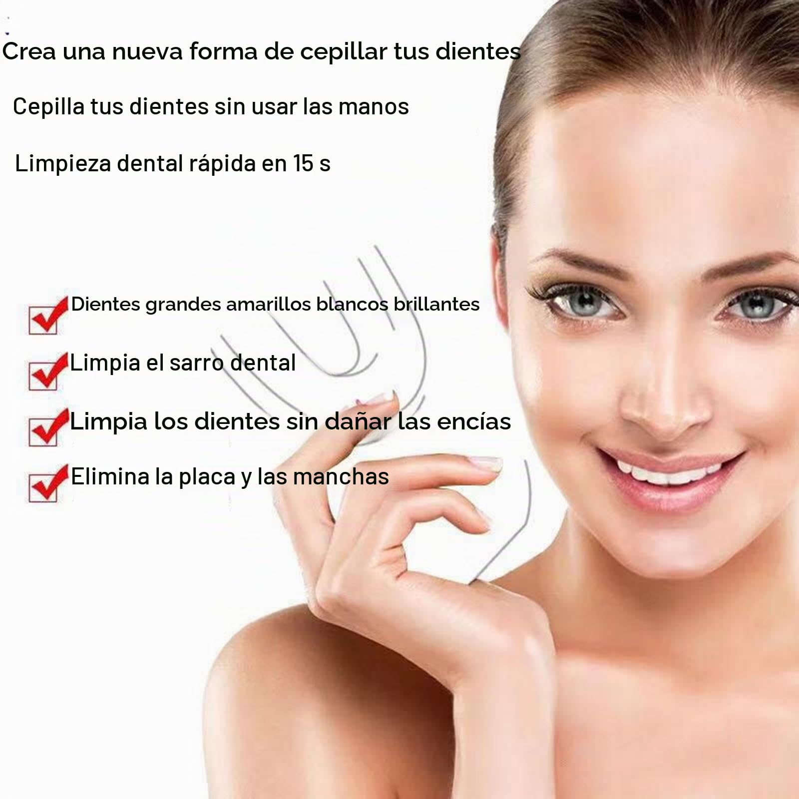 Cepillo de Dientes Eléctrico Sónico, Cepillo Ultrasónico de 360° para Blanquear los Dientes en Forma de U