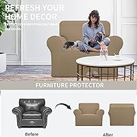 Vista 675 de Easy-Going - Funda elástica para sofá, 1 pieza, protector de muebles, suave, con parte inferior elástica, para niños, tela de jacquard de poliéster