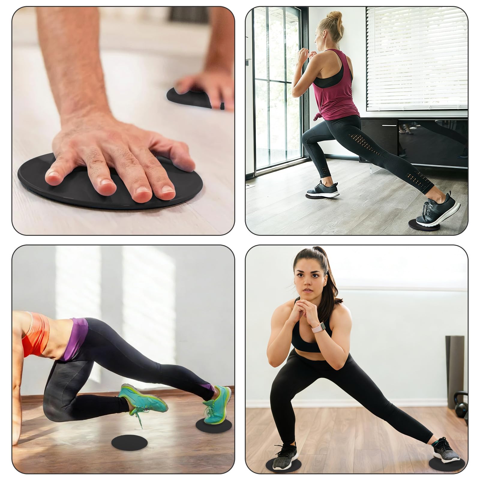 Deslizadores deportivos mejorados para entrenar, discos deslizantes de doble cara para entrenamiento de cuerpo completo en alfombras o suelos de madera dura, equipo de fitness y ejercicio en casa para
