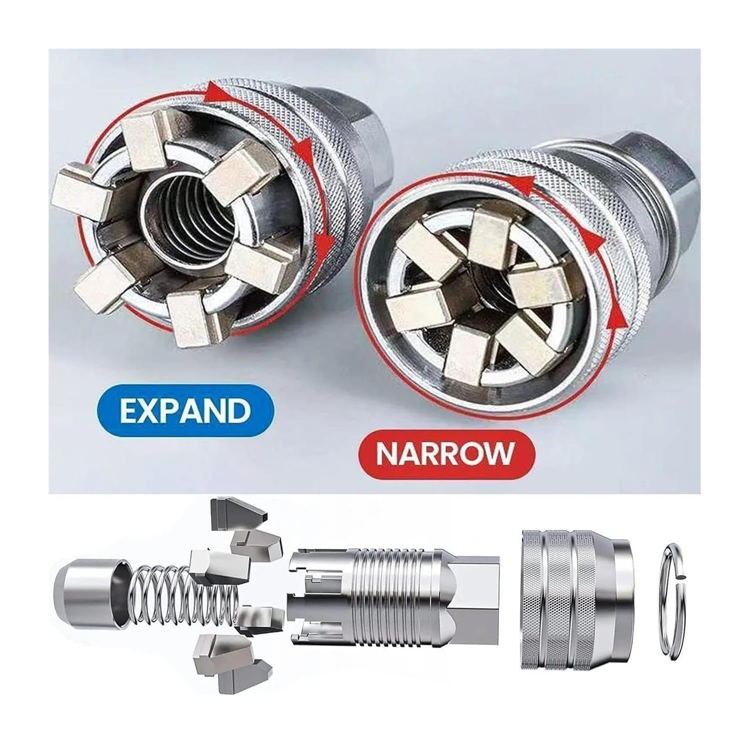 Confezione da 3 chiavi a bussola, manicotto multifunzione da 10‑19 mm | Universale regolabile, for cricchetto da 3/8".