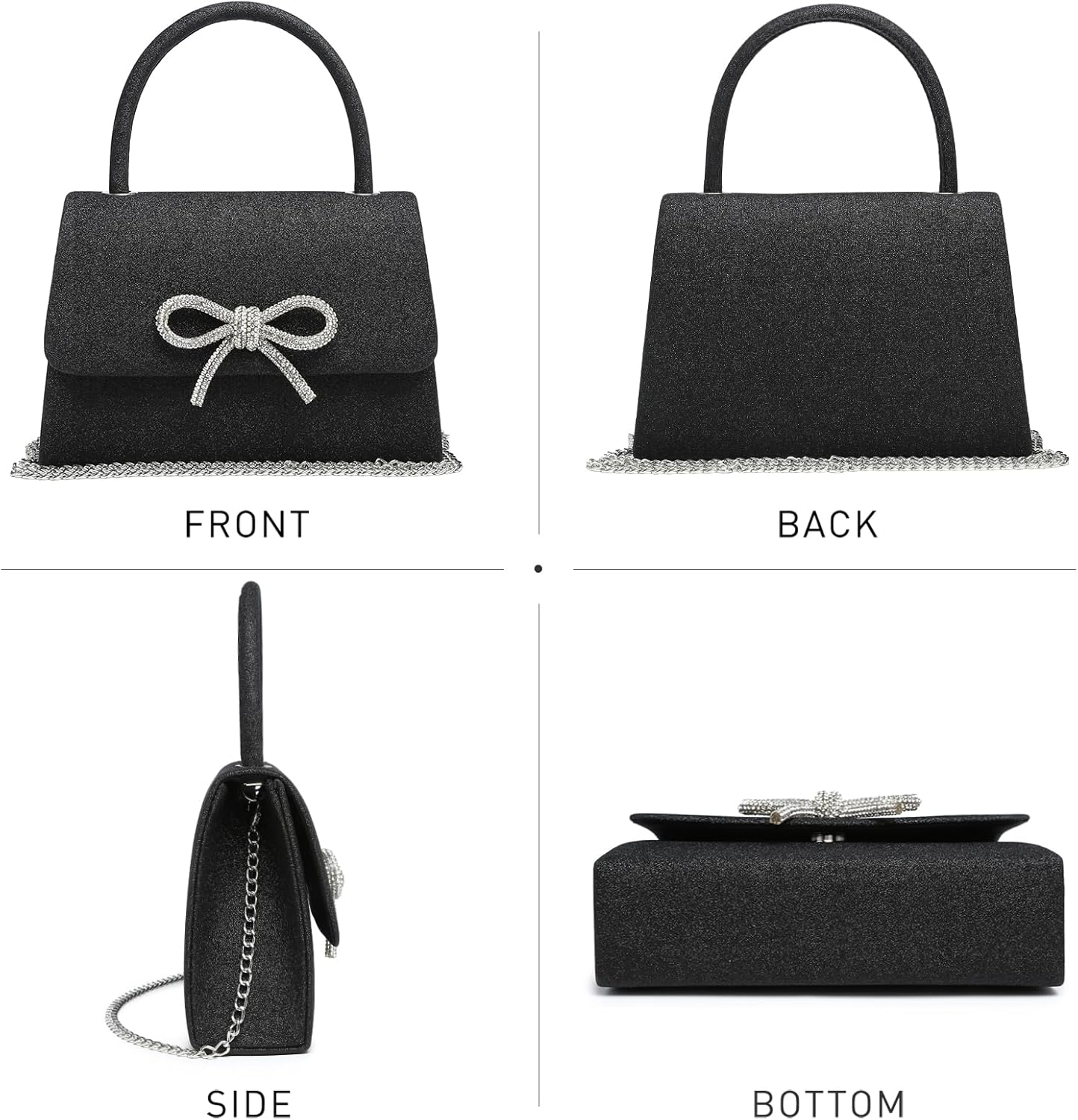 Dasein Women's Evening Bag Party Clutches Wedding Purses Cocktail Prom Handbags with Frosted Glittering - Image 3