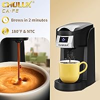 Vista 5 de CHULUX Cafetera mejorada de una sola porción para K CUP, cafetera de taza individual todo en uno, mini cafetera KCUP, cafetera simple de preparación