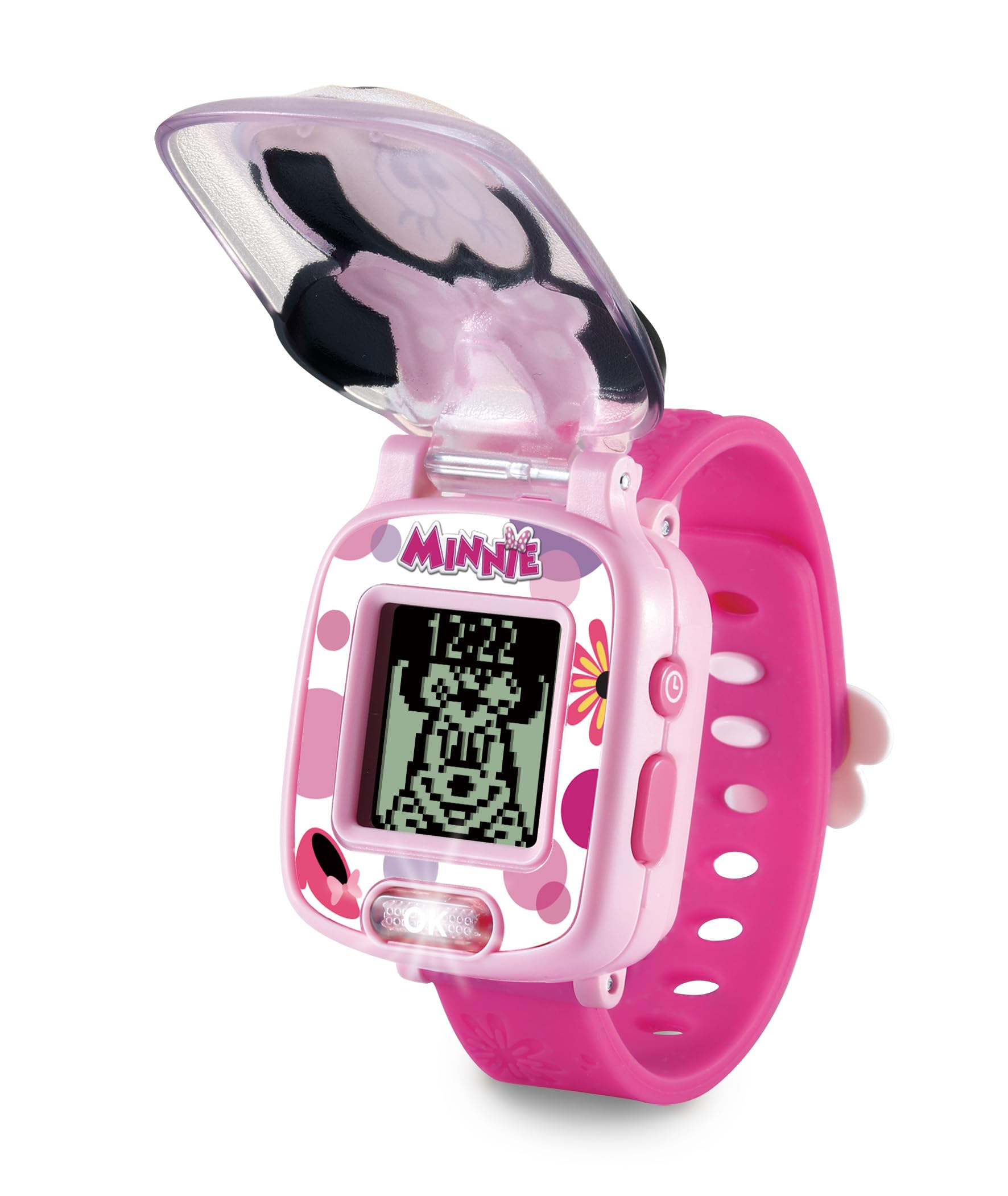 VTech Minnies Lernuhr – Kinderuhr mit digitaler Anzeige, Stoppuhr, Wecker und Lernspielen – Für Kinder von 3-6 Jahren