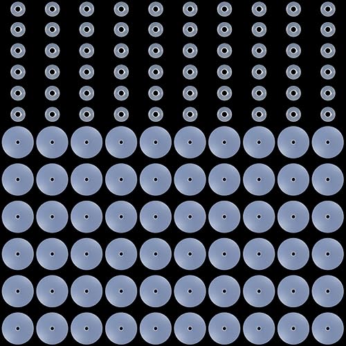 OIIKI 150 discos transparentes para aretes, parte trasera de silicona duradera, almohadillas transparentes para piercing, parches de soporte para