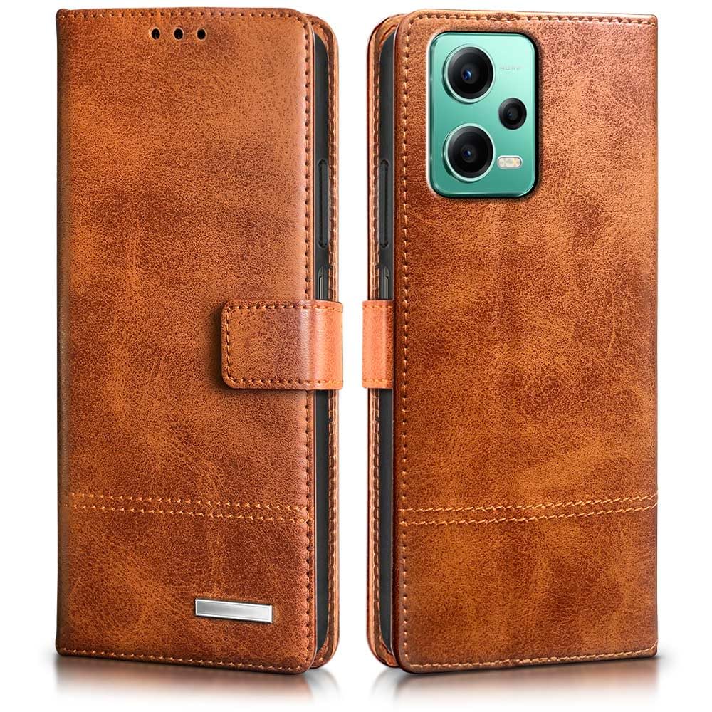 WOW IMAGINE Shock Proof Hand Stitched Luxury Premium Flip Cover Case for Xiaomi Redmi Note 12 5G | Poco X5 5G (Flexible | Leather Finish | Card Pockets Wallet & Stand | Tanned Brown) (B0CHYWMR5N) Amazon Price History, Amazon Price Tracker