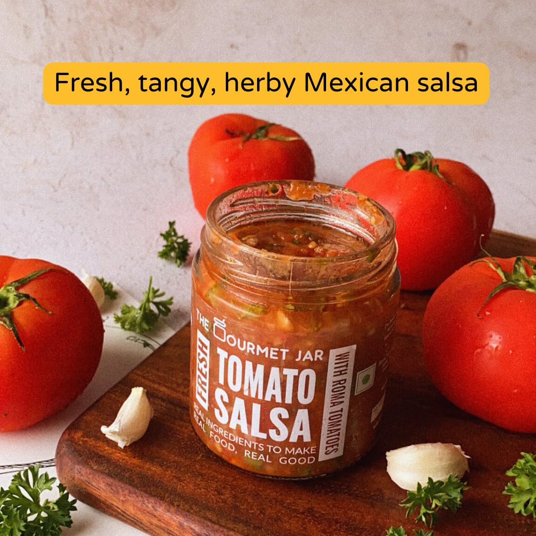 The Gourmet Jar Fresh Tomato Salsa 190g|100% Natural & No Preservatives |Mexican Salsa|Made with Real Tomatoes|Fresh, Herby, Tangy| Enjoy it with Nachos, Tacos, Burrito Bowls & Chips| Pack of 2 - Image 4 thumbnail