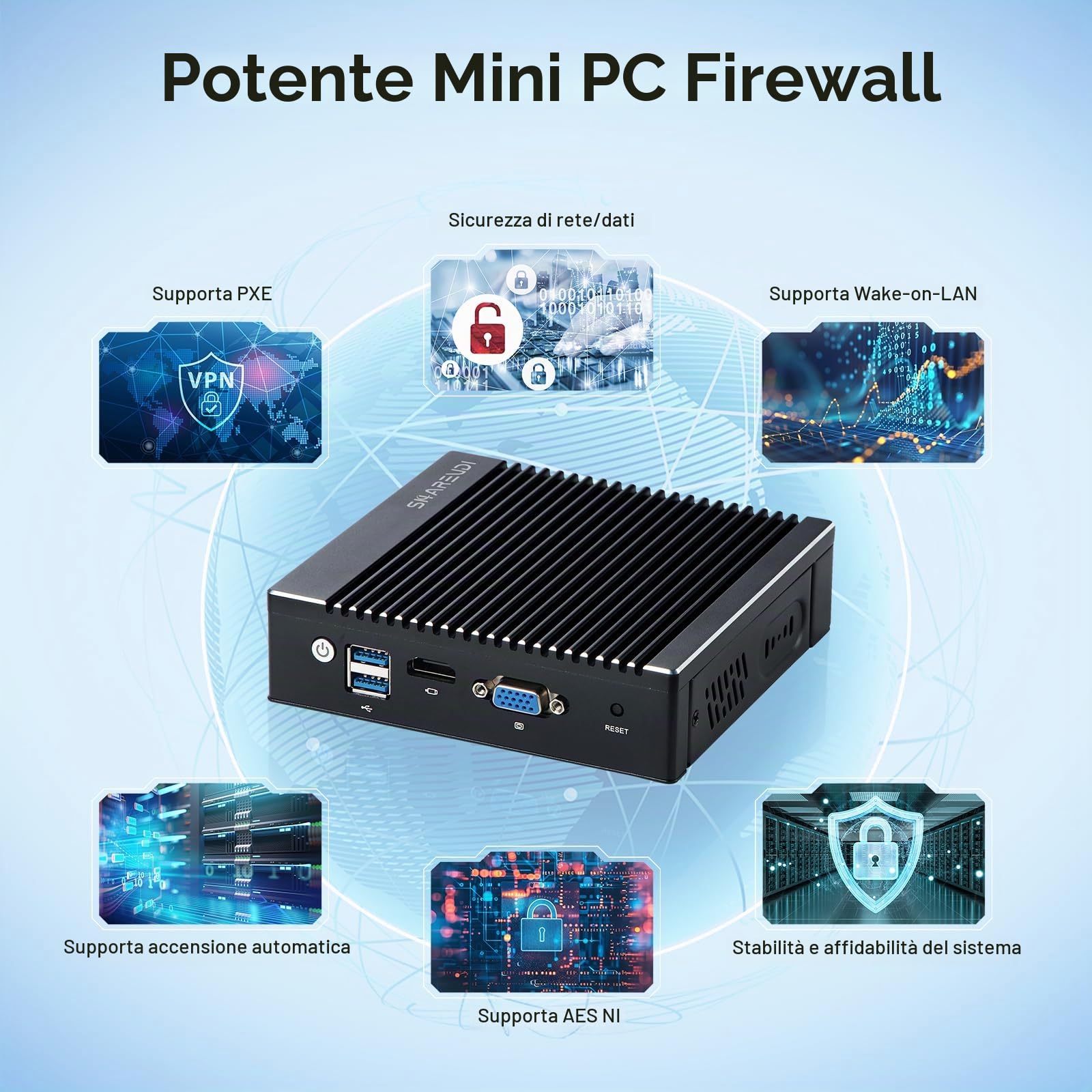 Mini PC firewall senza ventola con processore Intel J4105, 4 porte LAN Intel 2,5 GbE i226-V, gateway di rete AES-NI (senza RAM DDR4, senza SSD mSATA, senza sistema)