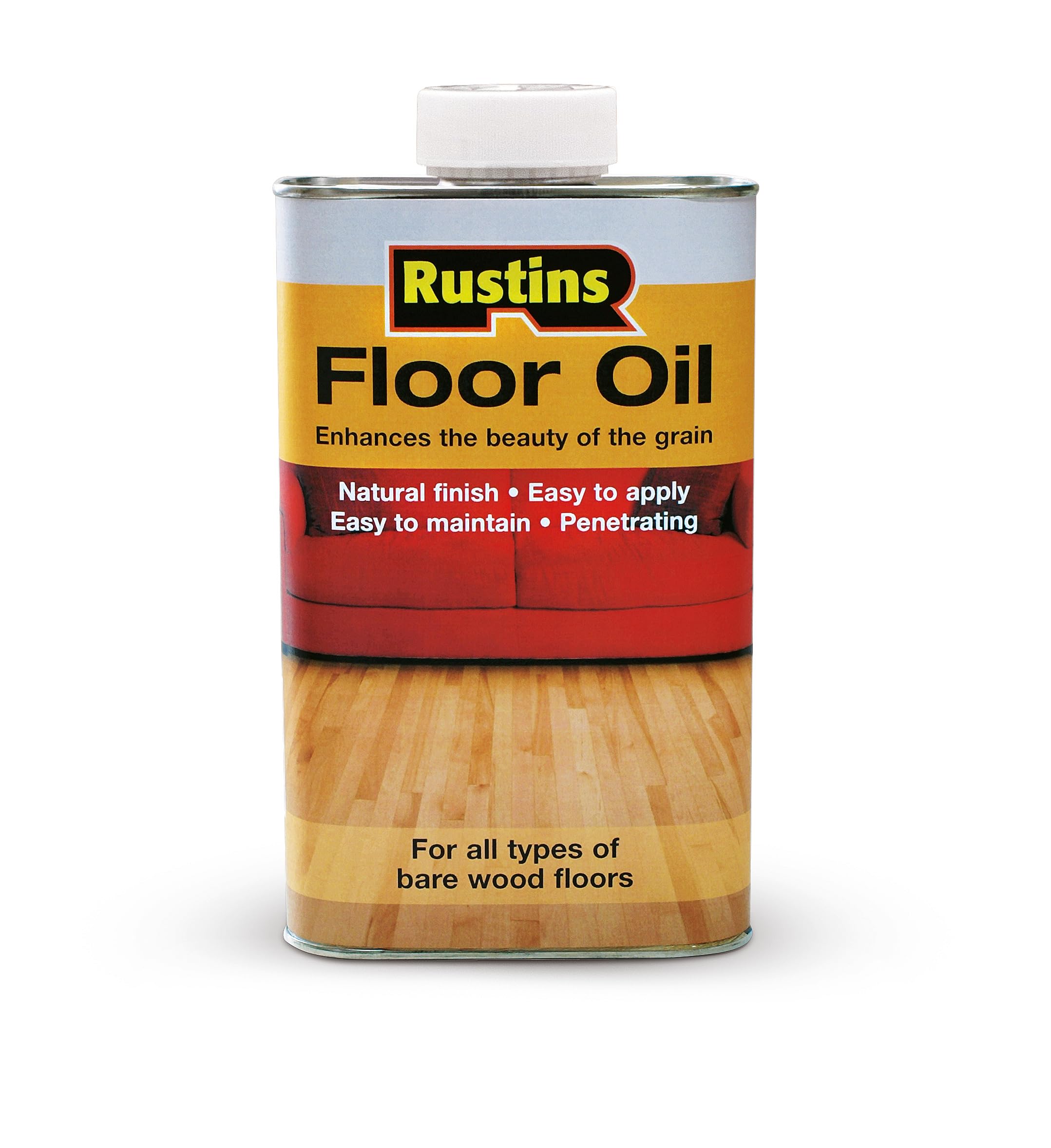 Wood Floor Oil Rustins 1 Litre Enhances the Beauty of Bare Wood Interior Floors
