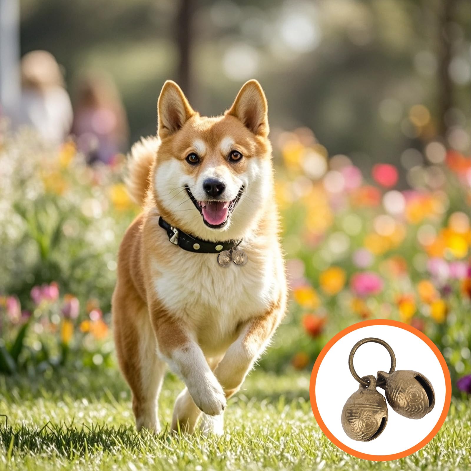Cloches pour Chien en Laiton Extra Fortes, Collier en Laiton Animaux Compagnie Breloques Vintage Cuivre Pendentif Animaux de Compagnie Accessoires pour Petits Chiens et Chat