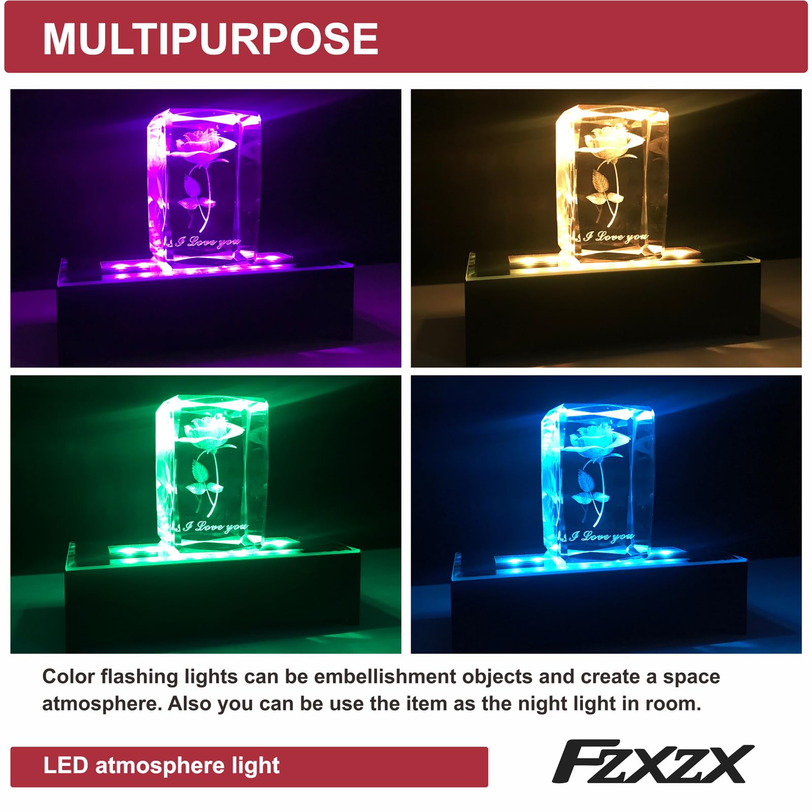 Amazon.com: FZXZX LED Rectangular Light Display Base for Crystals