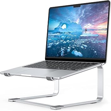 TARKAN Laptop Stand for Desk, Heavy Metal Riser Stable Height Elevator with Air Flow for 13-17 Inch Laptops (Silver) - image, photos