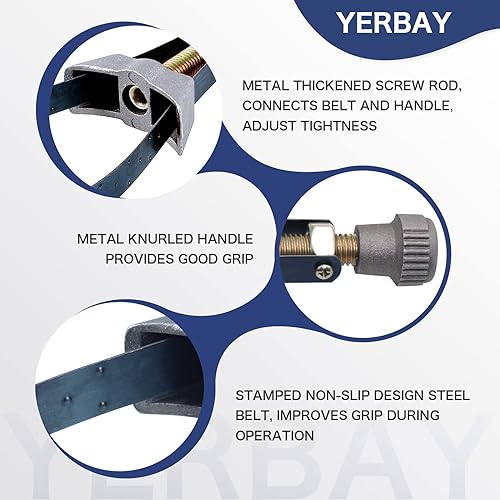 Miniatura 4 de Yerbay Herramienta de extracción de llave de filtro de aceite ajustable, 2.362-4.724 in de diámetro, llave inglesa ajustable, herramienta de
