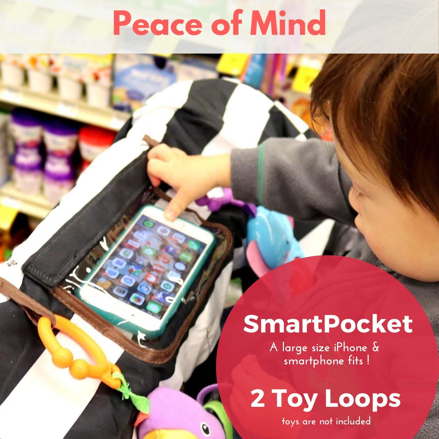 Lumiere Baby Shopping Cart Cover for Baby and Toddler - 2-in-1 Baby High Chair Cover | 360 Full Protection，Patented Roll-in Style Pouch，Universal Fit，Machine Washable. Great Gift Ideas for Mom : Baby