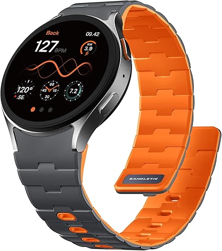 Miniatura 15 de Bandletic Correa magnética de silicona compatible con Samsung Galaxy Watch 7 6 5 4 FE 40mm 44mm/para Galaxy Watch 6 4 Classic 43mm 47mm 42mm Negro