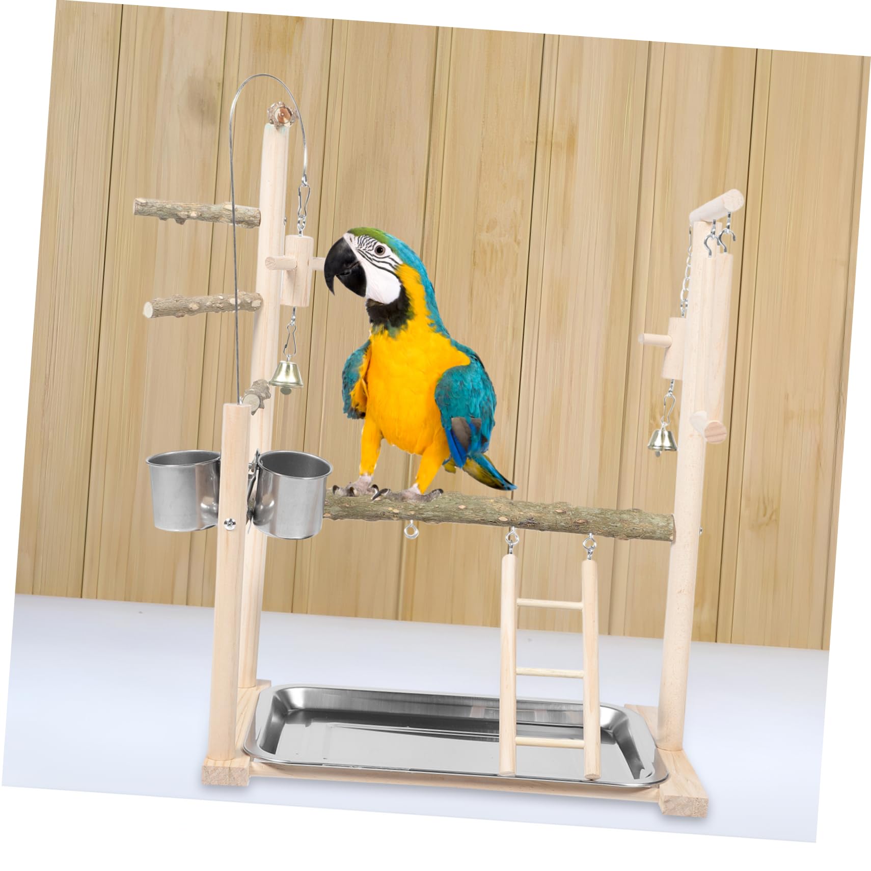 Juguetes para Loros Percha Columpio Escalera de Madera para Pájaros Ejercicio y Entretenimiento en Jaula