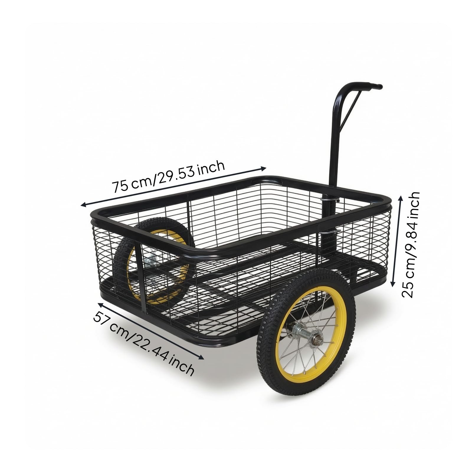 Sharplace Remolque para Bicicleta Remolque Carrito Tráiler Carro con Canasta de Alambre Robusta con Estructura Estable y Adecuado, Negro, Pequeño, Modelo De Bicicleta, 75 57 25cm