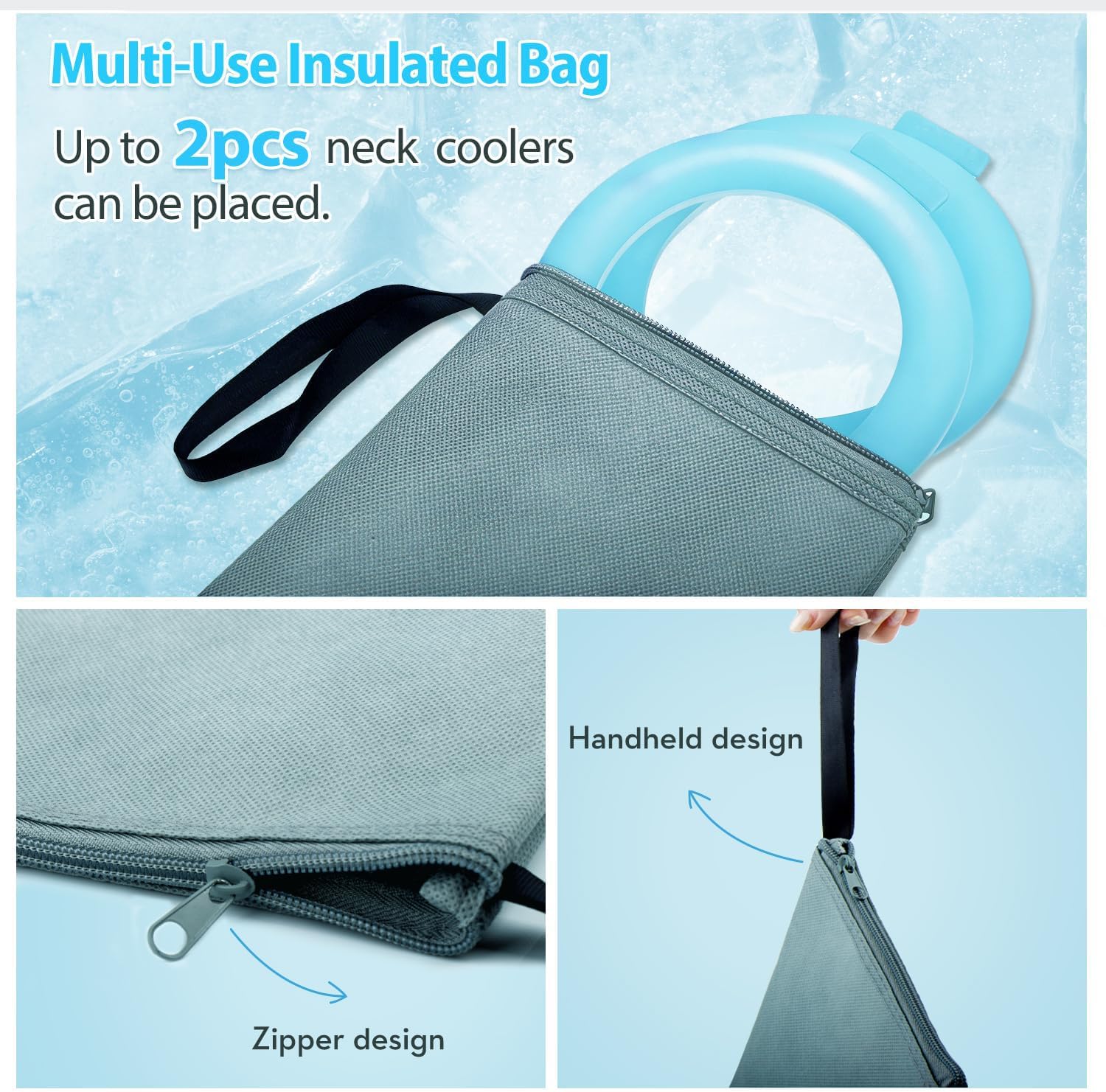 Neck CoolingTube with Insulated Bag, Reusable Neck Coolers Wearable Body Cooling Products for Hot Weather in Summer image 5