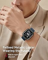 Vista 2 de Miimall Funda de metal para Apple Watch Ultra 3/2/1, resistente, duradera, ligera, de aleación de aluminio y titanio + TPU a prueba de golpes