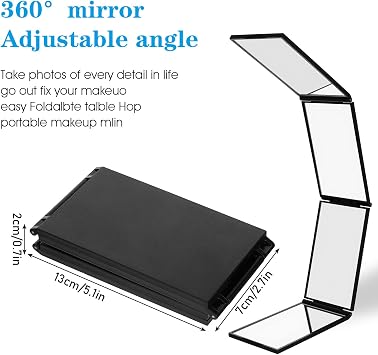 Lusofie 360 Degree Self Cut Mirror Foldable Makeup Mirror Handheld Desktop DIY Haircut Tool Styling Grooming for Men 4 Way Mirrors 360 Mirrors for Women for Braiding