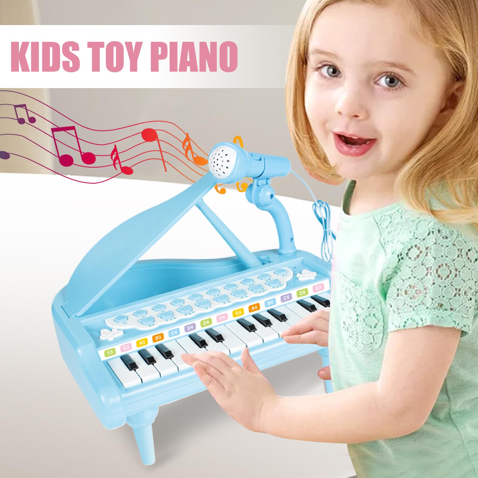 Juguete de Piano Infantil Instrumentos Musicales Educativos Compactos con
