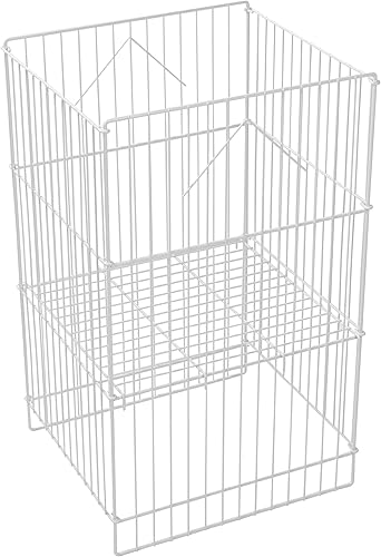 Miniatura 3 de Cubo de basura de alambre blanco - 18" X 18" X 30"