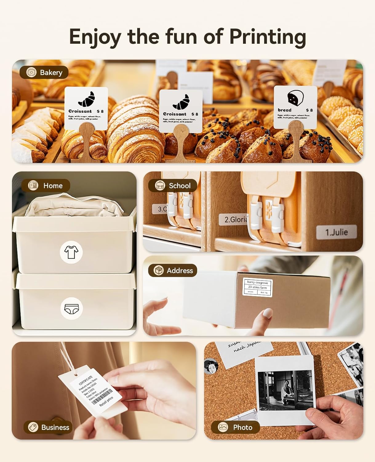 NIIMBOT B21 Label Maker Inkless Bluetooth Label Printer, 2 Inch Portable Label Machine for Small Business, Address, Logo, Clothing, Mailing, Candles, Jewelry, Sticker Printer for Gift, White