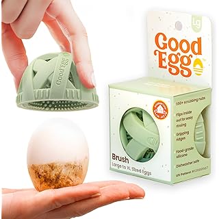 The Original Egg Brush, Silicone Egg Cleaning Brush for Farm Fresh Eggs, Chicken Coop Cleaning Tools, Egg Washer, Chicken Coop Accessories, Large to XL Sized Eggs, Green, As Seen On Shark Tank