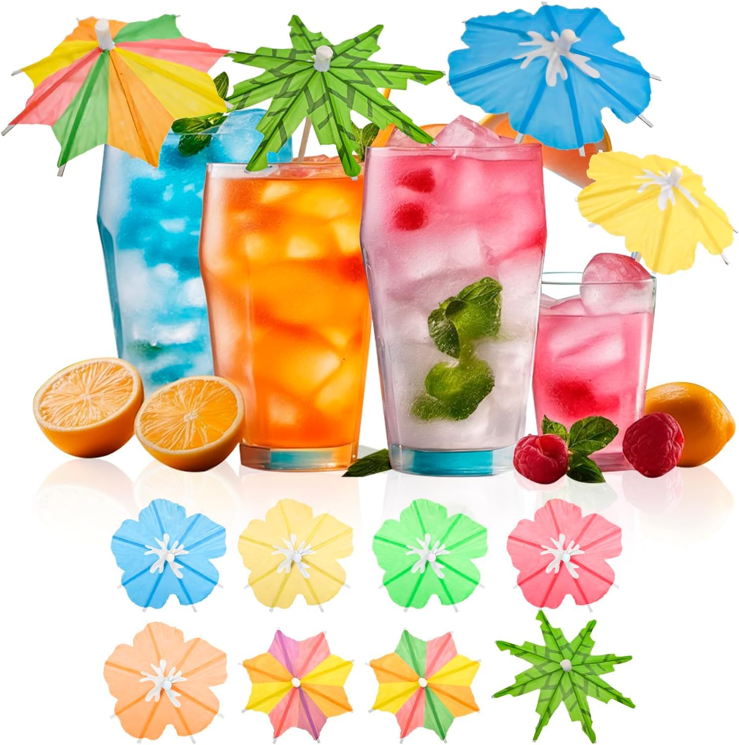 Sombrillas de Cócteles 75 Piezas Colores Paraguas de Cóctel 3 Estilos Sombrilla para Bebidas Paraguas para Mojitos Decoración para Cócteles Accesorios para Tropicales Hawai Decoración de Fiesta