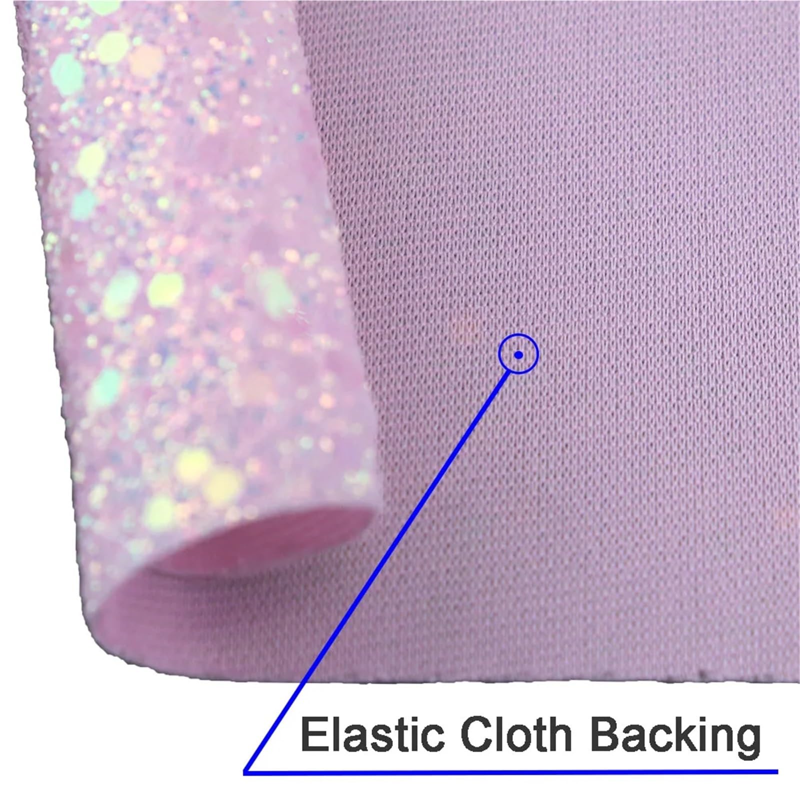 Tessuto glitter esagonale in pelle PU
