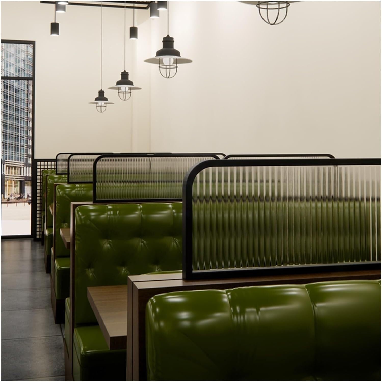SYzTcN1 Dividers For Dining Areas Striped Glass Decorative Partition Semi-privacy Low Fence Countertop Divider(30x100cm)