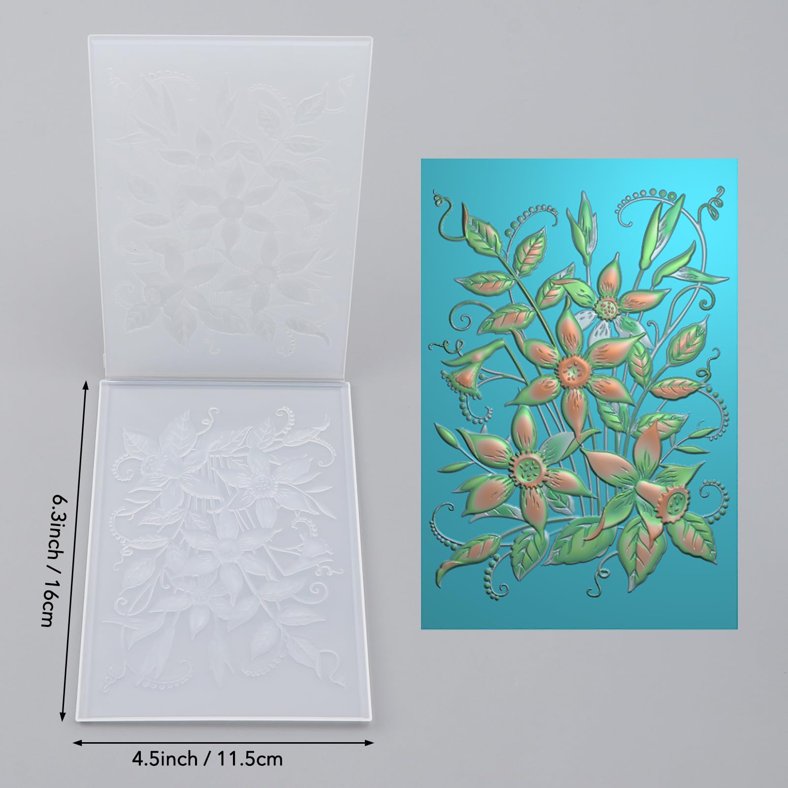 OTCRAFT 3D Embossing Folders Daffodil Clear Textured for Card Making,Embossing Template Paper Card Embossing Stencil for DIY Scrapbooking Photo Album Card Paper Craft Decoration 6.3" L x 4.5" W - Image 2